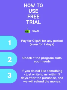 How to use the ClipAI free trial?
