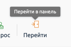 Кнопка 'Перейти в панель' на сайте VPS-хостера