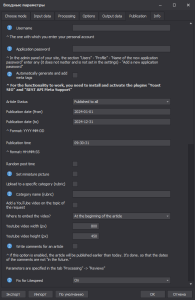 Publication Settings in ClipAI