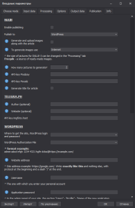 Publication Settings in ClipAI